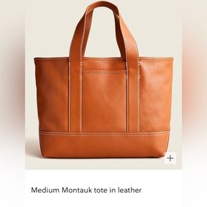 J.Crew Medium Montauk Tote in Brown Leather